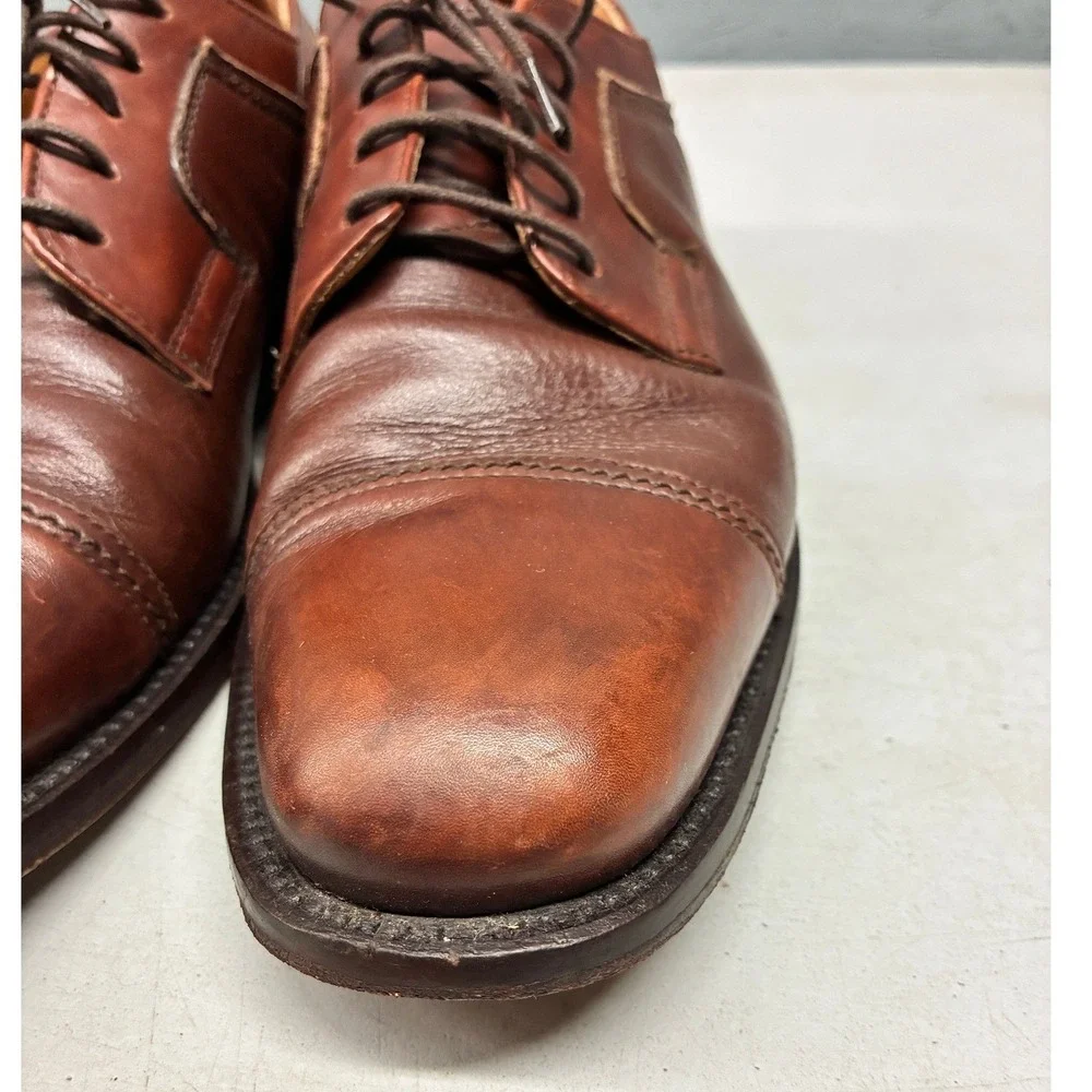 Pitti Shoes Firenze Cap Toe Derby Shoes Mens 8.5 M Brown Leather Made In Italy